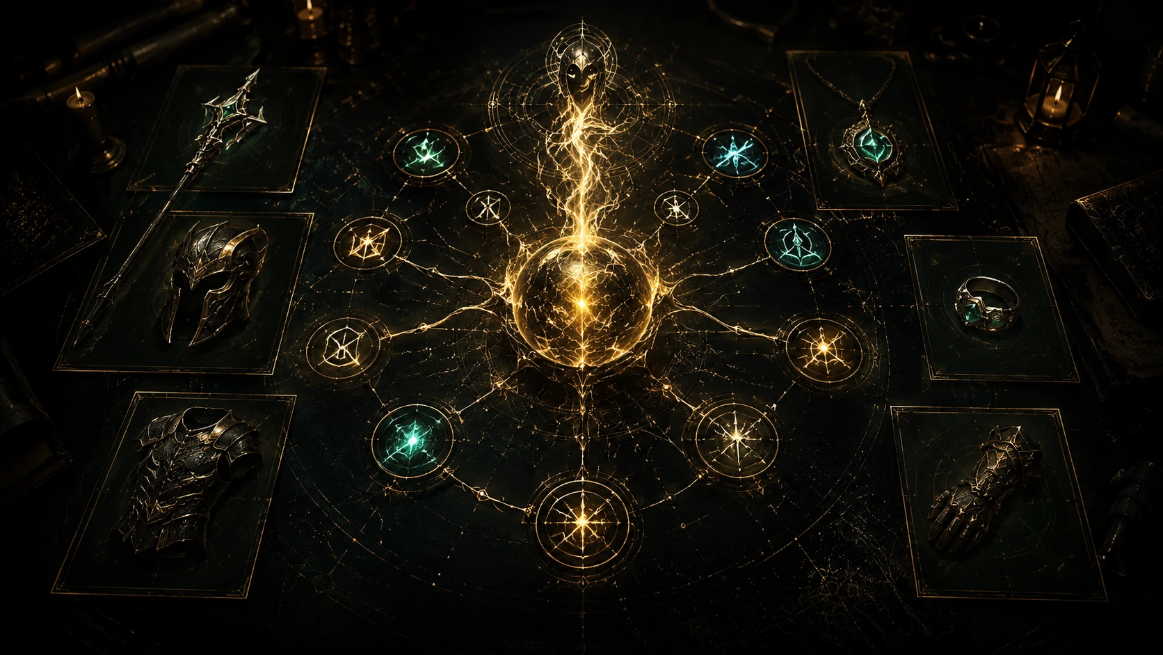 Dark fantasy Spirit reservation planning illustration